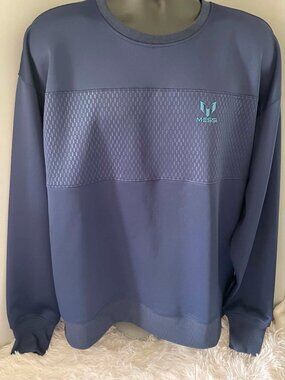 NWT MESSI COLLECTION Mens Crew Neck Long Sleeve Sweatshirt in Dress Blues